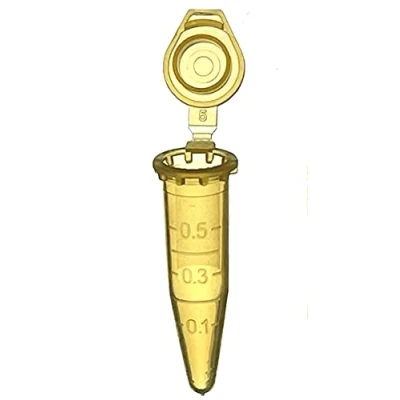 Immagine di MUHWA Tubo microcentrifuga graduato in polipropilene da 1000 pezzi con tappo a scatto, microtubi 0,5 ml (giallo)