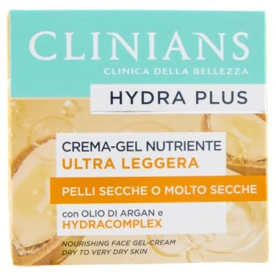 Immagine di CLINIANS Hydra Plus Crema Gel Nutriente Ultra Leggera, Dermatologicamente Testato, Made in Italy, 50 ml