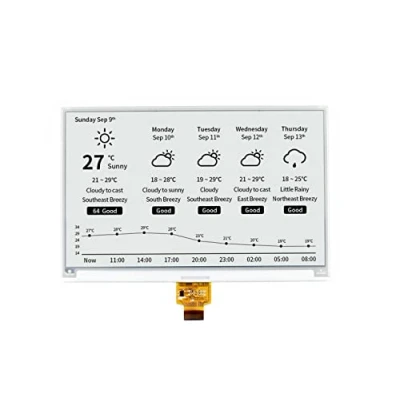Immagine di Waveshare 7.5 Inch E Paper Raw Display Panel V2 800x480 Resolution 3.3V Ink Electronic Screen Without PCB with Embedded Controller,Communicating via SPI Interface