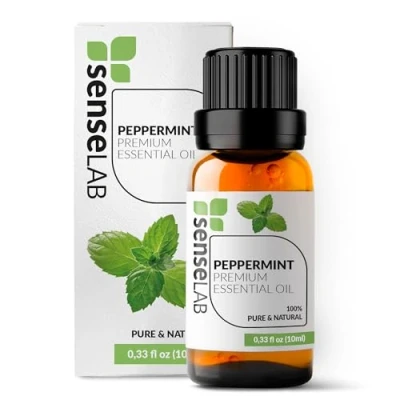 Immagine di SenseLAB Olio essenziale di Menta Piperita Terapeutico Naturale e Puro al 100% Umidificatore Diffusore Aromaterapia per la Cura Dei Capelli (10 ml)