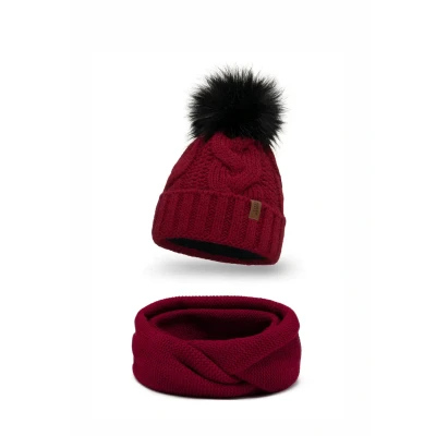 Immagine di Vivisence 7014 Beanie AND LOOP Scarf SET Scaldacollo, Donna, Taglia: One Size, Maroon