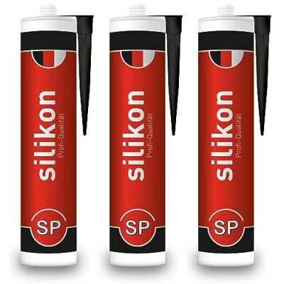 Immagine di Cartuccia in silicone sanitario, 310 ml, colore nero, sigillante per fughe bagno, doccia, cucina, impermeabile con effetto protettivo, resistente alla muffa, ai raggi UV e alle intemperie (3)