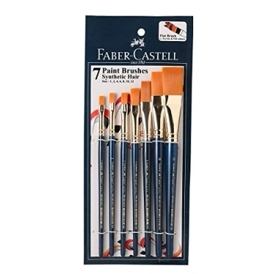 Immagine di Faber Castell Set di 7 pennelli piatti con setole sintetiche