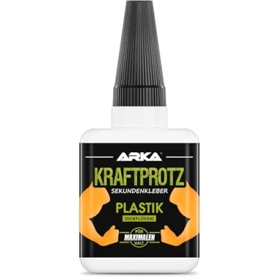 Immagine di ARKA KRAFTPROTZ plastica 50 g colla istantanea extra forte trasparente per e materiali plastici Super densa Ideale incollare