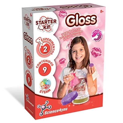 Immagine di Science4you Starter Kit Lipgloss in Spagnolo Gioco scientifico ed educativo Dermatologicamente Testato 2 Esperimenti semplici e Divertenti per Bambini 8 Anni, Multicolore