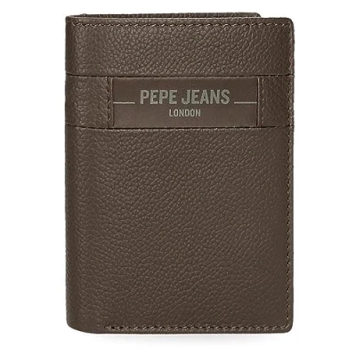 Immagine di Pepe Jeans Checkbox Portafogli e in Pelle bovina, Nero, marrone, Blu Grigio, Taglia unica, Portfolio verticale