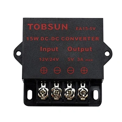 Immagine di SUPERNIGHT DC Converter Power Supply Transformer Step Down Voltage Reducer 12V 24V a 5V 3A 15W Buck Adjustable per LED displays, Automotive, Electricity ect.