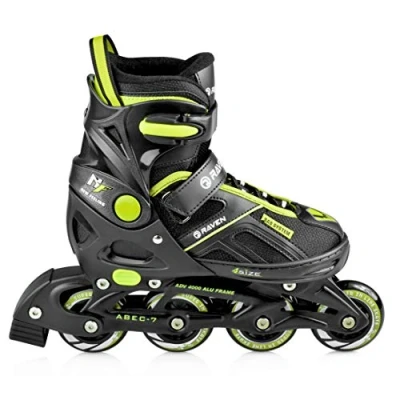 Immagine di Pattini in linea Inliner Raven Pulse regolabili (Nero/Lemon, 40 43(25,5cm 28cm))