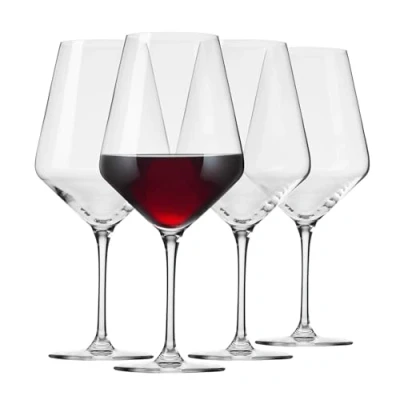 Immagine di Krosno Bicchieri da vino in cristallo rosso Set di 4 650 ml Collezione Avant Garde Ideale per la casa, il ristorante e le feste Lavabile lavatrice