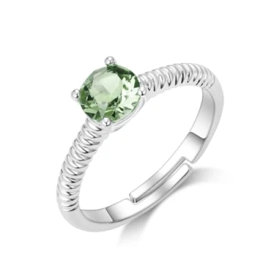 Immagine di Philip Jones Anello in Cristallo Regolabile Verde Chiaro Creato con Cristalli Zircondia®