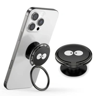 Immagine di GlasFlength Popsocket Porta Anello per Cellulare, Pop Socket Cellulare Telefono con Base Allungabile e Maniglia Popsockets Rotanti a 360 girevole 255 Smartphone Custodie, Nero