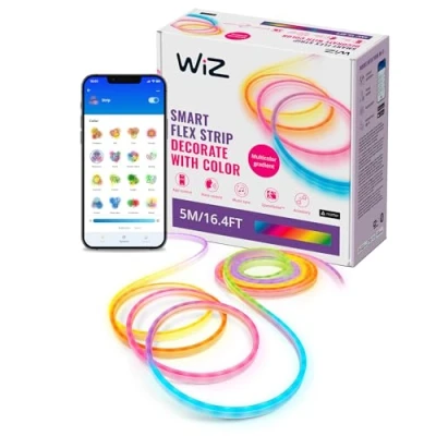 Immagine di WiZ Striscia LED Neon Flex 5 m, 16 Milioni di Colori o Luce Dimmerabile da Bianco Caldo a Freddo
