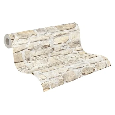 Immagine di A.S. Création Carta da parati Mattoni Elements tessuto non 10.05 m x 0.53 Beige Giallo Prodotto in Germania 363703 36370 3