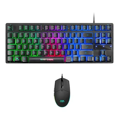 Immagine di Mars Gaming MCPTKL, Set RGB Tastiera H Mech TKL e Mouse 3200DPI, Layout PT