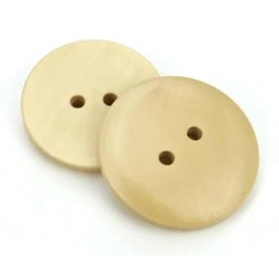 Immagine di Handarbeit Lieblingsladen 12 eleganti bottoni in legno, 21 mm, rotondi, colore naturale, 2 fori, per cucire, fai da te, scrapbooking, giacche, luminosi