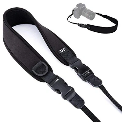 Immagine di JJC Cinghia da collo in neoprene con clip a sgancio rapido per fotocamera Sony Fujifilm Olympus DSLR SLR Camcorder, tracolla regolabile