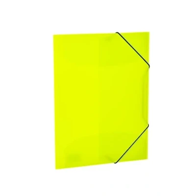 Immagine di HERMA Cartellina portadocumenti 19655, formato A4, colore giallo fluo traslucido, in plastica resistente, lavabile e con alette interne ed elastico, per bambini, ragazzi ragazze