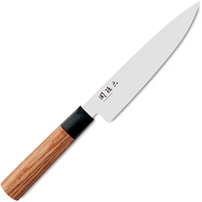 Immagine di KAI Seki Magoroku Redwood coltello multiuso 15,0 cm lunghezza lama acciaio inossidabile Carbon 1K6 con 57 (±1) HRC lucidata a specchio legno Pakka Red Wood fatto mano in Giappone