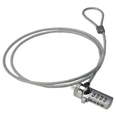 Immagine di Ewent cavo di sicurezza con lucchetto a combinazione, per notebook, laptop, PC, proiettori, robusto combinato in acciaio, lungo 1,5 metri, 1 pezzo