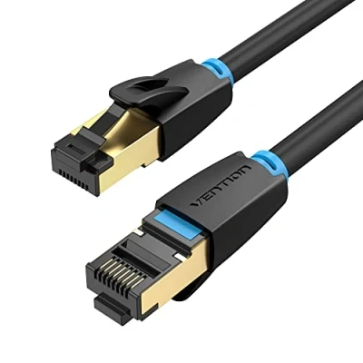 Immagine di VENTION Cavo di Rete Patch Cat 8, Ethernet SFTP LAN RJ45 Supporto 40 Gbps ad Alta Velocità 2000 MHz S/FTP Gigabit per Switch, Modem, Router, PC, Pannello Patch, PS4, Xbox (3m)