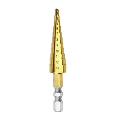 Immagine di Mengshen Punte a Gradini 3 13mm, HSS Titanio Rivestito Step Drill Bit Cutter Hex Shank Utensili elettrici Professional Pagoda Set Multifunzione Hole Alesatore Drilling