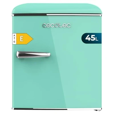 Immagine di Cecotec Frigorifero Piccolo Retro Sobremesa 45 L Bolero CoolMarket TT Origin Verde E, 55cm di Altezza e 44.7cm Larghezza, Classe Energetica Icebox Maniglia Cromata,