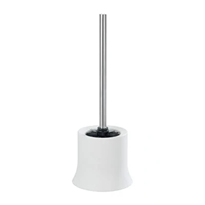 Immagine di WENKO Set da toilette Basic, portascopino aperto per il bagno e la toilette, incl. scopino, in plastica opaca, misura (L/PxA): Ø 14x38cm, bianco