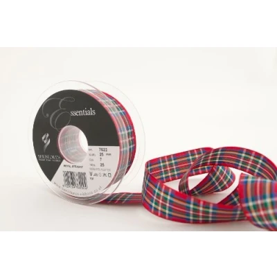 Immagine di Berisfords BF_007622 0007_25 7622 07 Royal Stewart Tartan Ribbon, Tessuto, Blu, 10.4 x 2 cm, unità