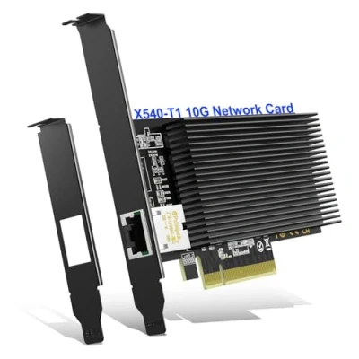 Immagine di 10Gb Base T PCI e Network Card, X540 T1 Controller, NICGIGA 10Gbps Ethernet Adapter with 10Gbe RJ45 Port, 10G NIC Support Windows/Windows Server/Linux/Vmware/ESX