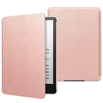 Immagine di MoKo Custodia per Kindle Paperwhite 11ª Generazione (Modello 2021)，Schermo da 6,8&quot;, Protettiva in Policarbonato di Stile Semplice e Elegante, Oro Rosa