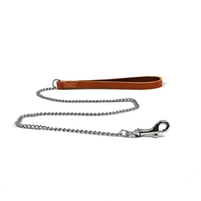 Immagine di Ancol Guinzaglio a Catena fine in Pelle, 87 cm, Colore: Marrone