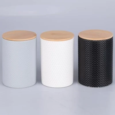 Immagine di Villa d&#039;Este Home Tivoli Set 3 barattoli 750 ml in gres, coperchio bambù, Circle