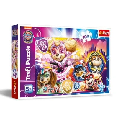 Immagine di Trefl PAW Patrol: The Movie, Scopri i Mighty Pups 100 Tessere Puzzle Colorati con gli Eroi delle Fiabe, Intrattenimento Creativo, Divertimento per Bambini dai 5 anni, Multicolore, 16460