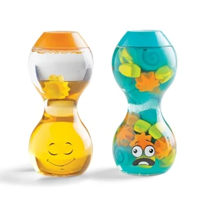 Immagine di Learning Resources Messa a Fuoco Express Your Feelings Bottiglie Sopraffatto e Calmo, età 3 Emozioni, sensoriali, Giocattoli Antistress, Apprendimento Sociale ed emotivo, Multicolore, M, 96241