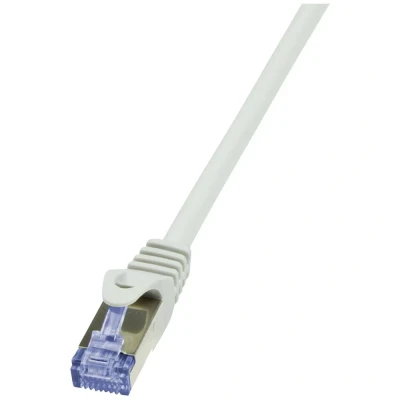 Immagine di LogiLink CQ3122S RJ45 cavo di rete, patch CAT 6A S/FTP 30 m Grigio con protezione, Ritardante fiamma, Schermatura totale, Privo alogeni, Schermato a
