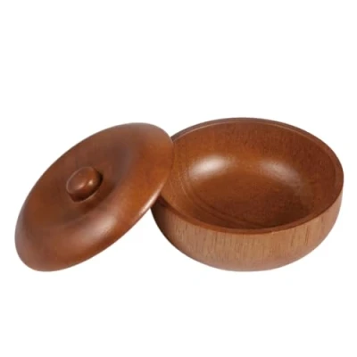 Immagine di Grandslam Ciotola per sapone da barba, Tazza di Barba in legno, Bocca Larga, Grande Capacità, più facile schiumare, Crema Rasoio Umido Uomo (Marrone 1)