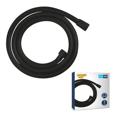 Immagine di GROHE QuickFix VitalioFlex Trend, Flessibile doccia liscio (1,5 m, resistenza alla pressionea 5 bar, trazione 50 kg, al 70C, attacco universale G 1/2&quot; x 1/2&quot;), nero opaco