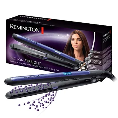 Immagine di Remington: Piastra per capelli Tecnologia a Triplo Ione: meno effetto crespo e carica statica Rivestimento in Ceramica ultra, Tormalina, display LCD, 150 230C, funzione aumento temperatura, S7710