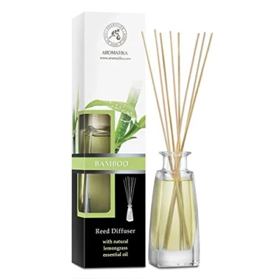 Immagine di Diffusore Profumato per Ambiente Bamboo 100ml con 10 Bastoncini di Bambù Fragranza Intensa e Duratura Senza Alcool Aromatizzatore d&#039;Aria Interni Reed Diffuser