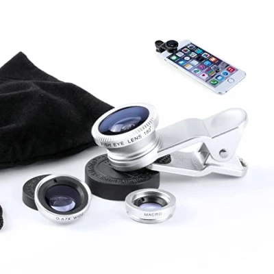 Immagine di KIT 3 in 1 Obiettivo Clip per telefoni cellulari Smartphone Fisheye Zoom Macro (3 Kit)