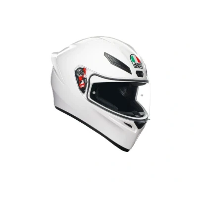 Immagine di AGV Casco K1 S E2206, Moto Integrale ECE da Uomo, Stile Racing con Spoiler Aerodinamico, Prese d&#039;Aria e Visiera Antigraffio, Campo Visivo 190, Predisposizione Interfono, Bianco