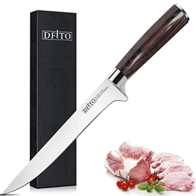 Immagine di Dfito 15cm Coltello Per Sfilettare, Coltelli da Cucina Professionali In Acciaio Inossidabile Pesce E Carne Con Manico Robusto,Coltello Chef Lama Affilata Stretta