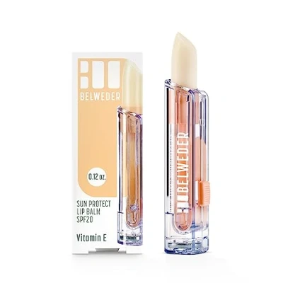 Immagine di BELWEDER Balsamo per labbra protezione solare SPF20 con vitamina e protettivo, lenitivo, rigenerante Ideale mare montagna trasparente uomini donne 1 x 3,5 g