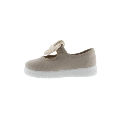 Immagine di Victoria Shoes Ballerine con cinturino per bambini, Taglia: 24, Beige Tessuto