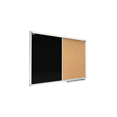 Immagine di ALLboards Lavagna Magnetica per Gesso e in Sughero Combinata 120x90cm Scrivibile Cancellabile, Puntine Magneti Calamite
