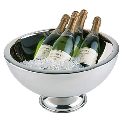 Immagine di Buddy&#039;s Bar Secchiello del Ghiaccio per Champagne, di Alta qualità in Acciaio Inossidabile Lucido con Doppia Parete, Super Robusto capacità 10,5L, Lavabile lavastoviglie
