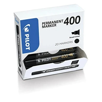 Immagine di Pilot 002710 Permanent Marker 400 Marcatore Nero Punta a scalpello broad confezione 20 pz
