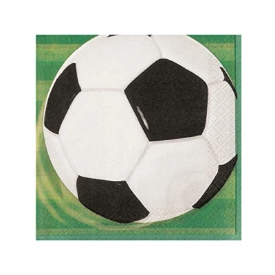 Immagine di Unique Party Calcio Tovaglioli di Carta, Bianco e Nero, 27302