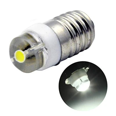 Immagine di Ruiandsion E10 lampadina LED DC 3V 0.5W 6000K bianco 200LM per Torchlight della torcia elettrica del faro, Negativo Earth (Confezione da 1)