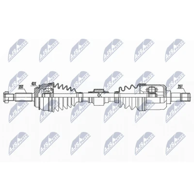 Immagine di NTY NPW MS 049 Albero motore / Semiasse Assale anteriore Dx 940mm Cambio manuale MITSUBISHI: Lancer 7 Limousine